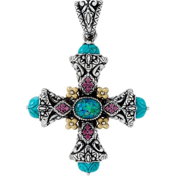 Barbara Bixby Opal Turquoise Cross NWOT - Picture 2 of 14